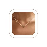 VIROMY May Gold Birthday Necklace for Women,Horizontal Cross Chain 14K Gold Plated January-December Birthstone Necklace for Women Personalised Gifs for Birthday