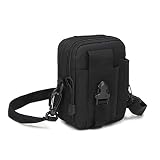 BeGrit Wasserdicht Taktische Hüfttaschen 1000D Nylon Kompakt Gürteltasche für Camping Wandern Reisen Multifunktional Bauchtasche MOLLE EDC Handy Taschen Schwarz mit Riemen