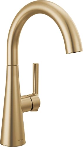 Delta Modern Brushed Gold Single Hole Bar Sink Faucet Single Handle Prep Sink Faucet Champagne Bronze 14882LF-CZ