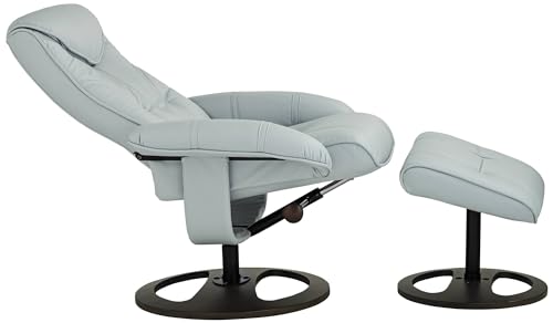 Sillón reclinable moderno con cuero sintético azul miniatura 7
