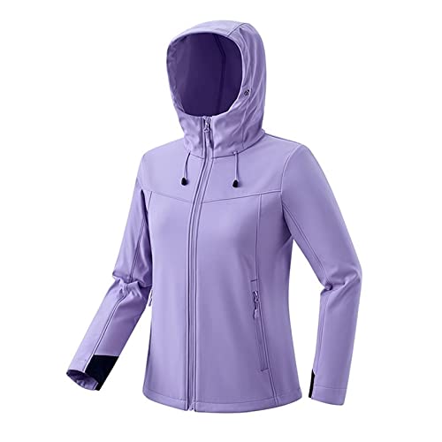 SUKORI Damesjassen Women Sports and Leisure Sweat Jackets Gym Workout Clothes Hooded Sweatshirts Training Sweat-shirt (Color : Purple, Size : L)