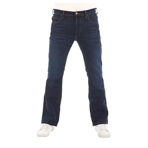 Lee Mäns jeans Denver Bootcut denim stretchbyxor bomull blå w30-w44