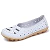 JeathFea Dames Leren Loafers Lopen Platte Schoenen Casual Ronde Neus Kruis Wilde Verpleegster Ademende Mode Zachte…
