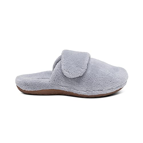 Aetrex Women's Mandy Orthopedic Closed Toe Comfy Slippers - Adjustable Memory Foam Fuzzy Slippers2