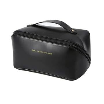 Nécessaire Bolsa Feminina Organizador Viagem Maquiagem Cosméticos Grande Espaçosa Blogueira (Preto)