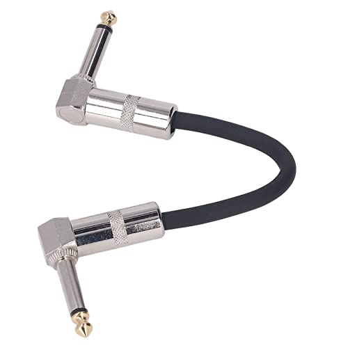 Cabo de efeitos de guitarra mono, cabo de efeitos de caixa de pedal conector de ângulo reto fácil de
