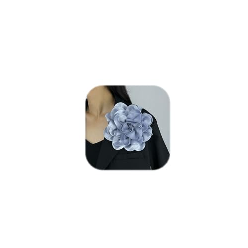 Image of Dainty Fabric Rose & Camellia Flower Oversized Brooch Pins & Hair Clip - Large Lapel Pin, 4.3in /7.5in