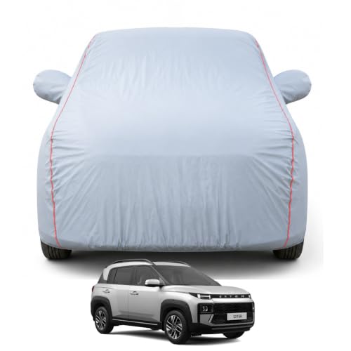 Image of Compatible with Exter 2023-2026 Models 100% Waterproof Car Cover for All Weather Protection Mirror & Inner Cotton Triple Stitched Cover, Adjustable Belt Bottom Elastic (Dark Grey)