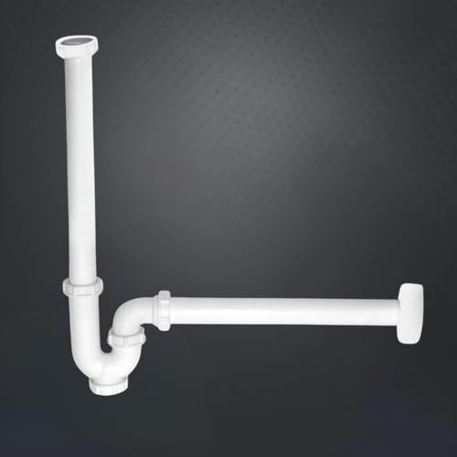 Image of ELONA PVC Bottle Trap P Trap Type with Pipe for Bathroom Basin Kitchen Sink Wash Basin Drain Water Outlet (White,Set of 1)