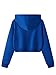 SweatyRocks Women's Long Sleeve Drawstring Full Zip Hooded Jacket Crop Sweatshirt Royal Blue S