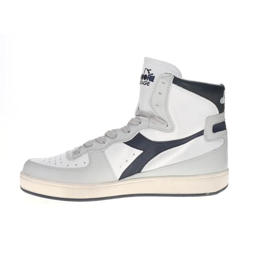 Diadora Mens Mi Basket Used High Sneakers Shoes Casual - Grey, White3