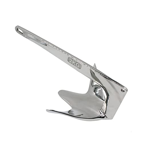 KOZWAY 5kg Bruce-Anker Anker Aus Edelstahl 316 Großer Griffanker Großer Klauenanker Yacht-Marine-Hardware-Zubehör Anker (Color : Silver, Size : 1kg)
