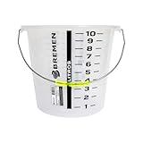 2.5 Gallon Graduated Bucket with Handle | Multipurpose Large Container, Heat & Chemical Resistant (-40°C to 200°C) for Industrial and Home Use（1 pack）