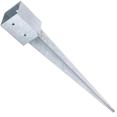 Fence Post Support Spike Holder Metal Drive in Stakes Rust Resistant Bracket Pack of: 1 71mm x 71mm / 750mm (2.8 x 2.8)