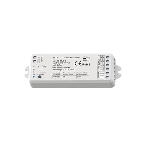Controlador WT1 regulador de intensidad DC12V-36V 2CH 10A para tiras LED duales