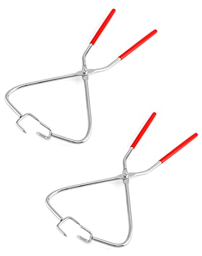 QWORK Sculpture Dipping Tong, 2 Pack Stainless Steel Clay Sculpture Tongs Glazing Tools, Pottery Clay Sculpture Tool Pliers for Clay Modeling Sculpturing