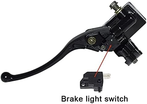 Miniatura 3 de Juego de palanca de cilindro maestro de freno de motocicleta de 78 pulgadas universal con soporte de espejo M10