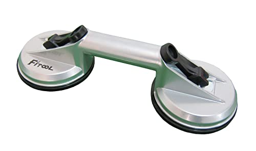 Aluminium Handle 4-1/2 Inch Glass Lifter, Suction Lift Handle, Dent Puller, Vacuum Suction Cup Puller, Laminate Floor Remover, Double Cup