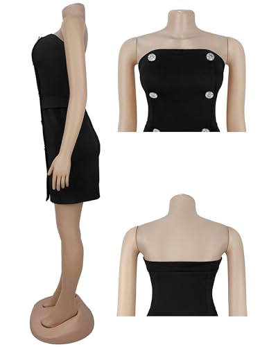 Image of Figdaw Adjustable Straps Rhinestone Bodycon Dress for Women Special Occasions