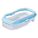 Milageto Schildkrötenbecken Terrarium Aquarium Zuchtbox Reptilienausstattung Aus Robustem PP mit Plattform Schwimmbereich Kletterrampe Und Futterbereich Ausbru, Blau