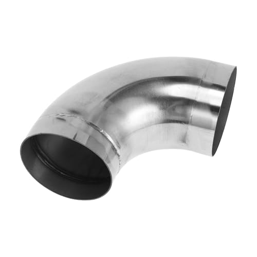 X AUTOHAUX 90 Degree Mandrel Exhaust Pipe DIY Custom Car Modified Exhaust Pipe Tubing Piping 80mm/3.15" OD 100mm/3.94" Length 304 Stainless Steel Silver Tone