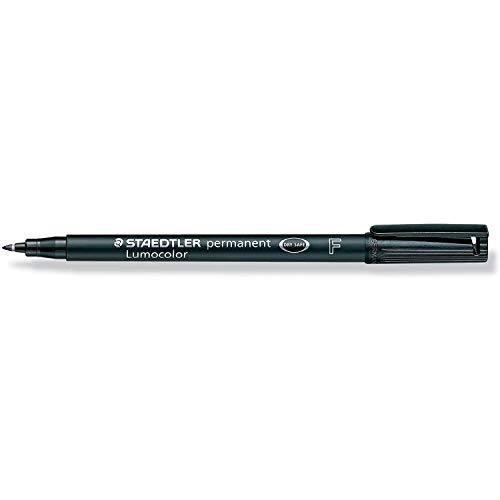 Feutre pour rétroprojection permanente noire Staedtler Lumocolor pointe fine en lot de 10