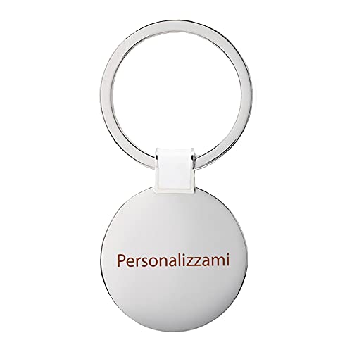 Stileitaliano portachiavi personalizzato rotondo con incisione porta chiavi in metallo