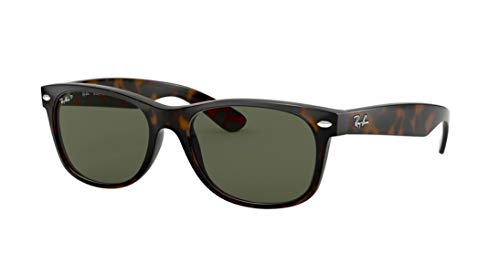 Ray Ban Wayfarer RB2132 902/58 Tortoise/Crystal Green Polarized 52mm Sunglasses, Tortoise / Green Polarized, 52 mm