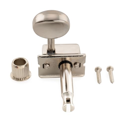 Image of Musiclily Pro R15J-26 Lefty Vintage 6 inline 15:1 Semi Closed Tuners Nickel