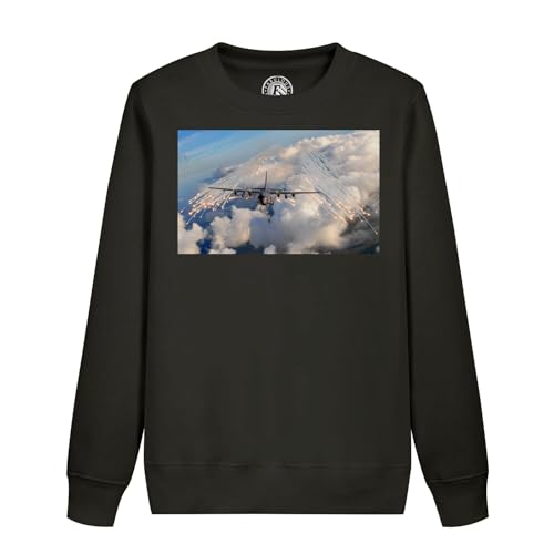 Sweatshirt enfant avion militaire et missile : vêtement chaud à motif de bombardement