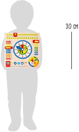 small foot Lerntafel Datum, Uhr-& Jahreszeiten in Englisch aus Holz, mit Zeigern und Kästchen, ab 3 Jahren, 4768 – Bild 4