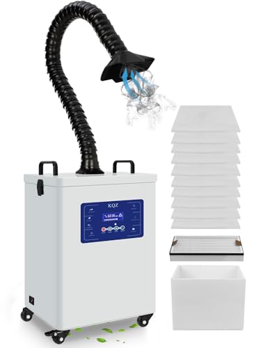 KQZ 150W Solder Fume Extractor for Laser Engraver, 280 mยณ/h Smoke Absorber with LED Display, Welding Fume Extractor for Laser Cutting, 3D Printing, DIY Soldering with 10 Pre-Filters