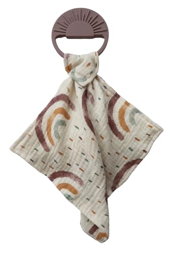 Image of COCO BABY CO Lovey Security Blanket - Muslin Baby Girl Lovey & Boy Lovie, Security Blanket, Essential Baby Gear, New Born Gifts - Teether, Soother, Unisex, Neutral, Versatile, Boho, Travel Size