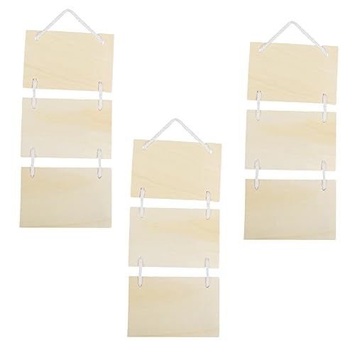 ARTIBETTER 3pcs DIY Boys and Girls Arts and Crafts Unfinished Wood Hanging Boards Crafts for Boys and Girls School Supplies Writing Tablet Random Style