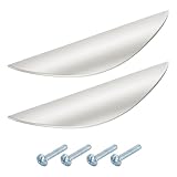 QUARKZMAN 2er Pack Halbmond-Schrankgriff, 3,78" Lochmitte Schubladengriffe aus Zinklegierung Gebürstete Schrankgriffe für Küchenschrank Kommode Schrankbeschläge, Silber