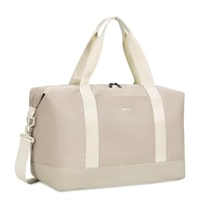 ECOHUB Easyjet Handbagage Tas 45x36x20, 30L Opvouwbare Reistas, Onder Stoel Flight Bag, Waterdicht Weekendtas met Verwijderbare Natzak, Sporttas Cabinetas Dames Heren, Patent Aangevraagd(Beige)