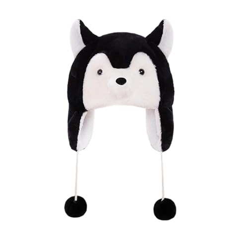 Warm Plush Caps with Animal Ears Hat for Snow Sports Indoor Comfort and Winter Fashion Penguins Capybara Beanies4