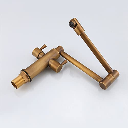 Robinet de cuisine pliant en laiton antique d'exception avec double articulation rétro - 7