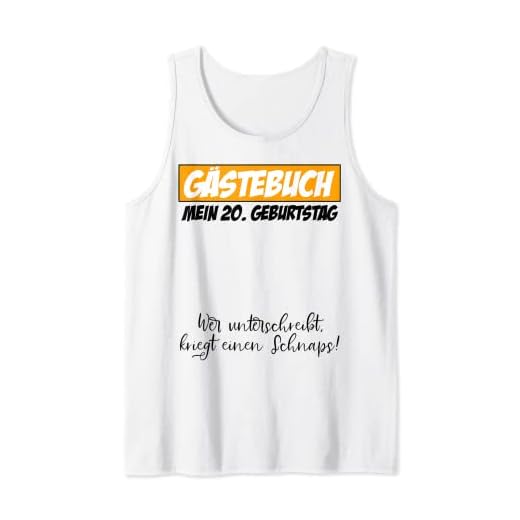 Libro de visitas para fiesta de cumpleaños número 20, hombre y mujer Camiseta sin Mangas