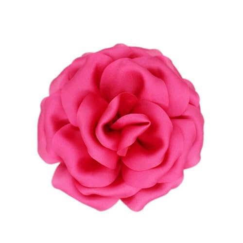 Image of Satin Fabric Rose Flower Brooches Pins for Women Elegant 3D Large Camellia Flowers Floral Lapel Pins for Valentines Day Wedding Bridal Prom Banquet Party Dress Suit Clothes Accessories