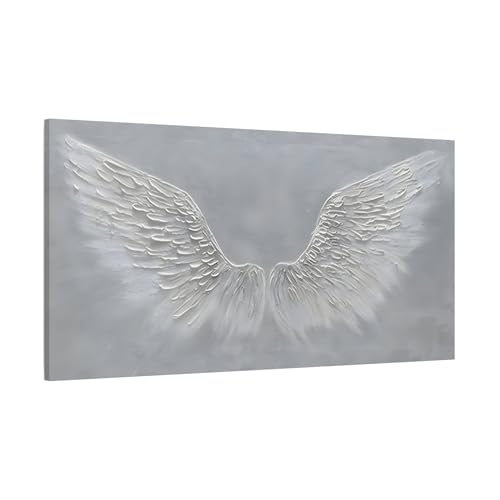 Angel Feather Wings Canvas Wall Art - Large Abstract Modern Minimalist Artwork 120x60cm Horizontal / 3.175cm