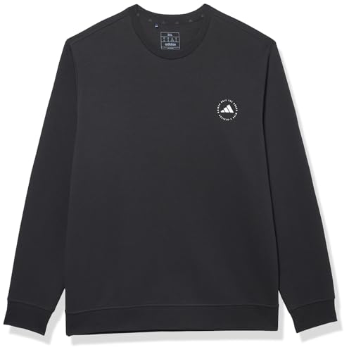adidas Men's Core Crew Neck Sweatshirt Black at Amazon Men's