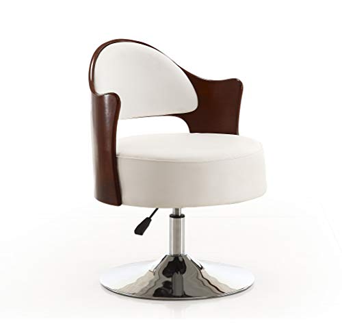 Sillón giratorio ajustable piel sintética Blanco miniatura 5