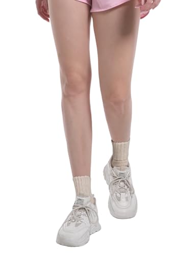 Image of AURUZA Thermal Winter Boots Socks Thick Warm Cozy Crew Cloud Fluffy Socks Solid Color Gifts 3 Pairs