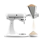 Wiselet Grain Mill Attachment for Kitchenaid Stand Mixer, 12 Gear Metal Flour Maker for Wheat, Oat, Buckwheat, Corn, Beans and Other Cereals, Included Brush and Screwdriver, Hand Wash Only