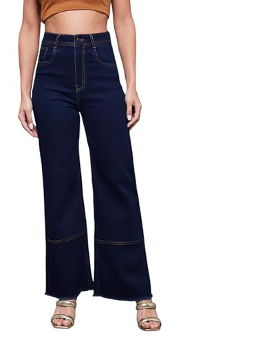 Image of Miss Chase Women's Wide Leg High Rise Regular-Length Stretchable Denim Jeans