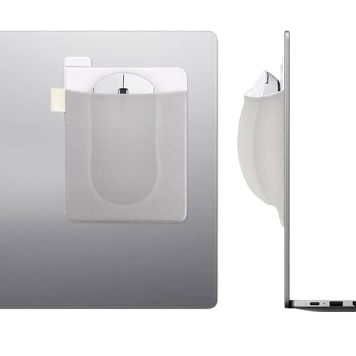 Soporte para mouse para laptop portátil funda elástica fina gris con adhesivo limpia