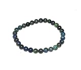Jet International Potente pulsera de estiramiento de azurita 6 mm A ++ Piedra preciosa Original Energía de curación genuina Metafísica Confianza Progreso Fuerza Fuerza Prosperidad Paz Divino