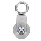 VILLFUL Heavy Duty Stainless Steel Pulley Block Swivel Stainless Pulley for Lifting Moving and Industrial Use Smooth Deep Groove Bearings