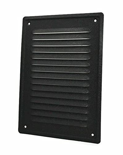 Prostko Ltd Graphite Metal Air Vent Grille - 165Mm X 230Mm - With Fly Screen - Duct Ventilation.